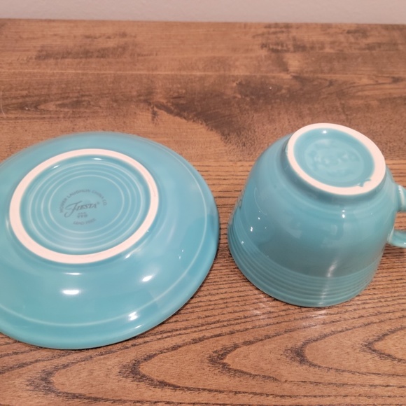 Fiestaware Dining Fiestaware Cup Saucer Turquoise Poshmark